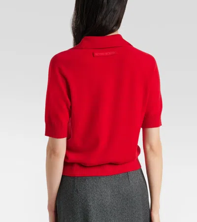 Victoria Beckham Wool Polo Shirt In Red