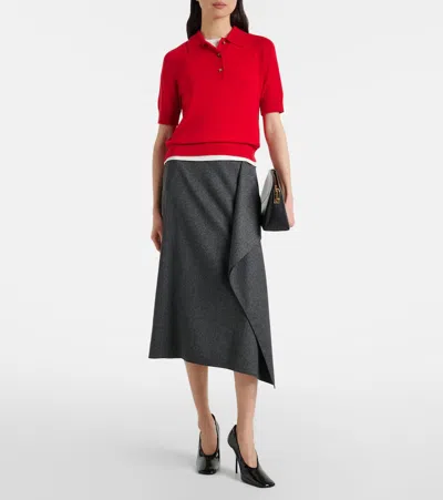 Victoria Beckham Wool Polo Shirt In Red