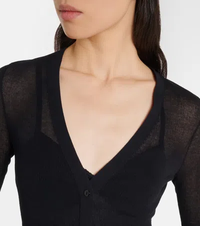 Victoria Beckham Cotton-blend Cardigan In Black