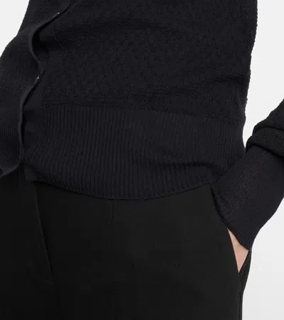 Victoria Beckham Cotton-blend Cardigan In Black