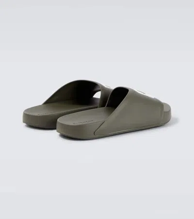 Givenchy Label Slide Flat Mules In Rubber In Green