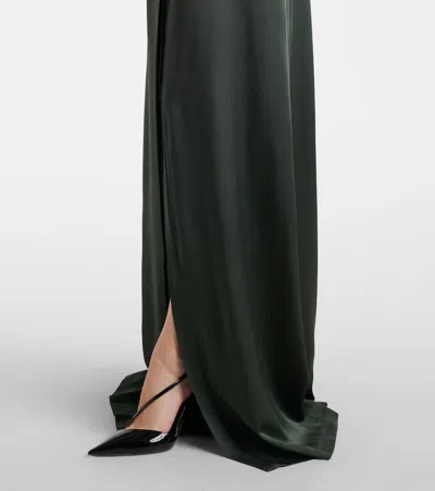 Tom Ford Belted Satin Crêpe Halterneck Gown In Black