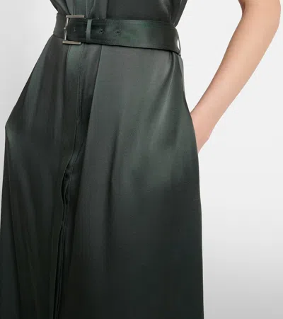 Tom Ford Belted Satin Crêpe Halterneck Gown In Black