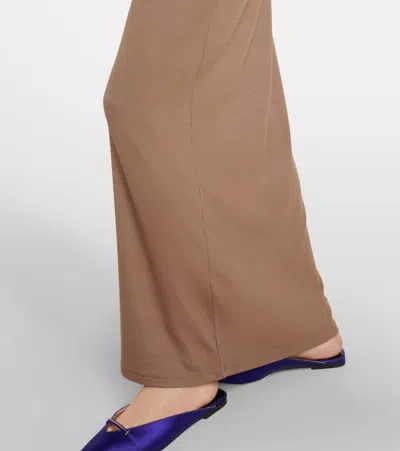 Tom Ford Racerback Jersey Maxi Dress In Brown