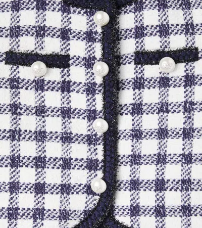 Self-portrait Checked Bouclé Jacket In Black