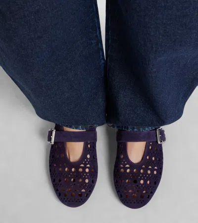 Alaïa Vienne Suede Ballet Flats In Purple