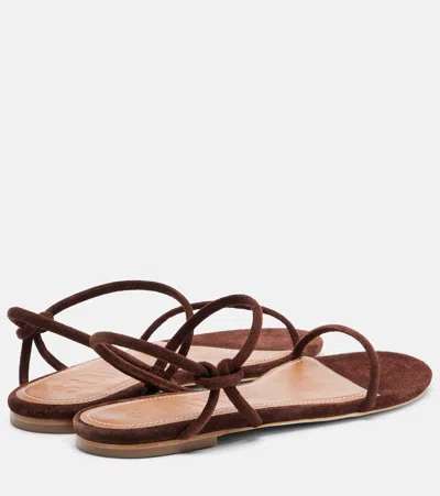 Staud Laurel Suede Sandals In Brown