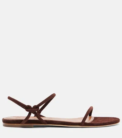 Staud Laurel Suede Sandals In Brown