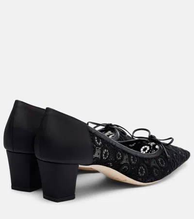 Manolo Blahnik Martebal 50 Lace Bow-detail Pumps In Black