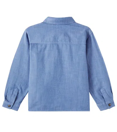 Bonpoint Eddy Logo Cotton Shirt In Blue
