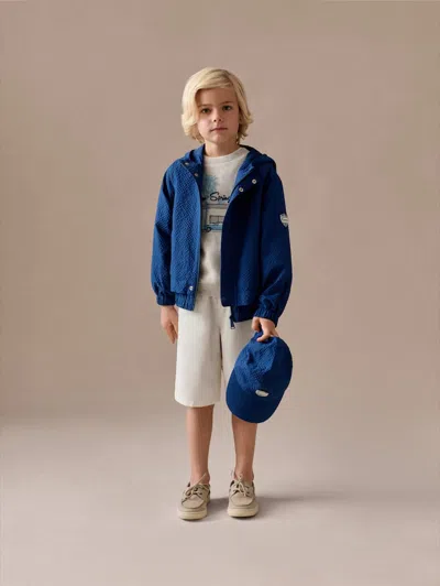 Bonpoint Lenny Checked Patch-appliqué Jacket In Blue