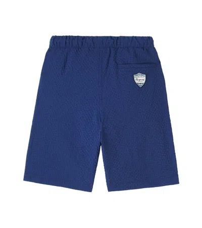 Bonpoint Ethan Checked Patch-appliqué Shorts In Blue
