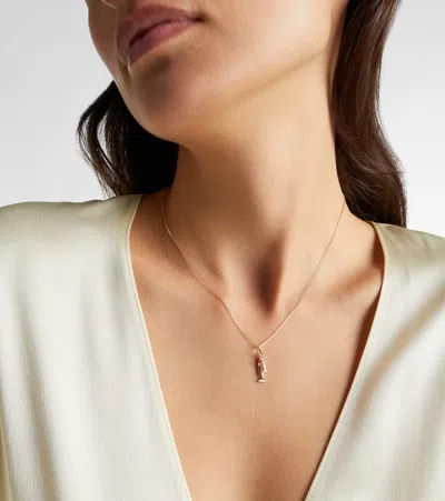 Stone And Strand 14kt Gold Pendant Necklace With Orange Sapphires In Gold