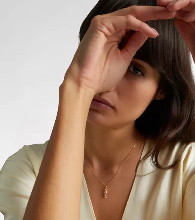 Stone And Strand 14kt Gold Pendant Necklace With Orange Sapphires In Gold