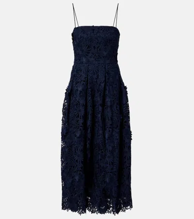 Rotate Birger Christensen Lace Midi Dress In Blue