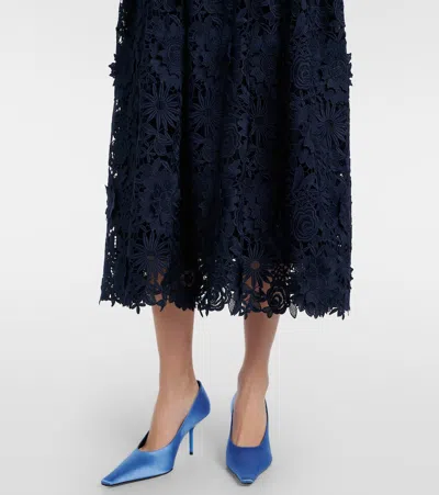 Rotate Birger Christensen Lace Midi Dress In Blue