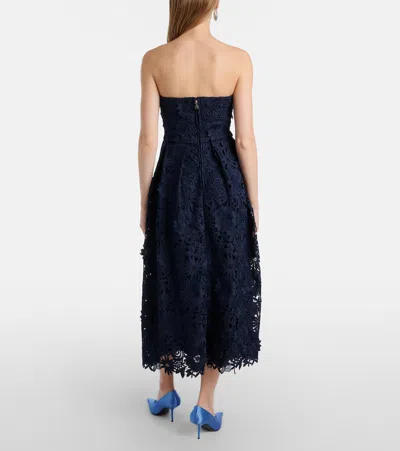 Rotate Birger Christensen Lace Midi Dress In Blue