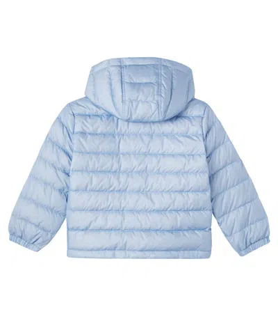 Burberry Check Down Jacket In Blue