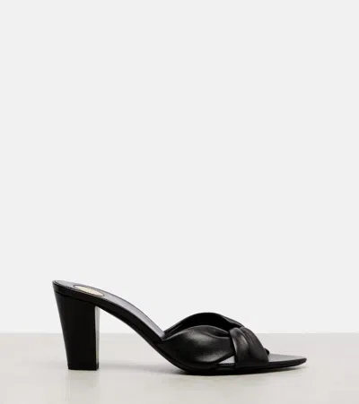 Saint Laurent Franciane 25 Leather Mules In Black