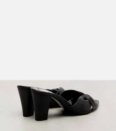 Saint Laurent Franciane 25 Leather Mules In Black