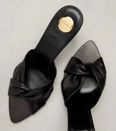 Saint Laurent Franciane 25 Leather Mules In Black