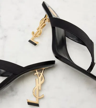 Saint Laurent Opyum 85 Satin Crêpe Mules In Black