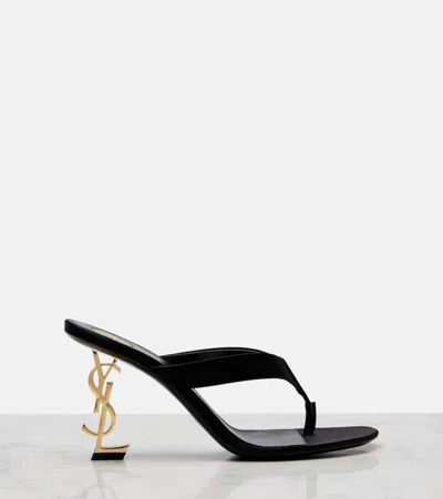 Saint Laurent Opyum 85 Satin Crêpe Mules In Black