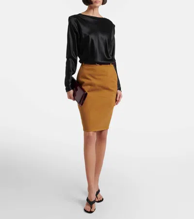 Saint Laurent Opyum 85 Satin Crêpe Mules In Black