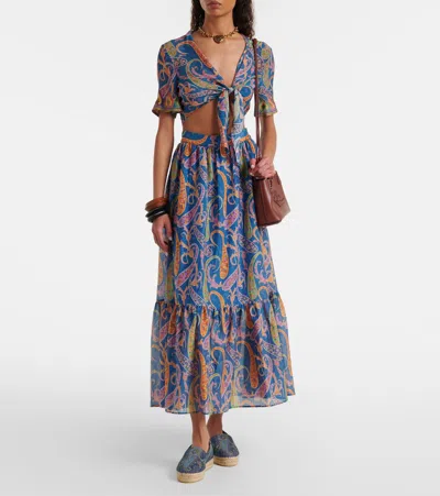 Etro Printed Canvas Espadrilles In Blue