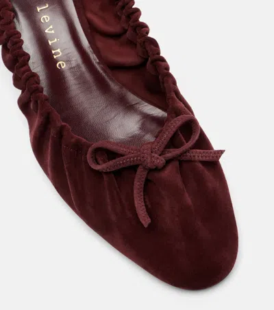 Herbert Levine Gather Around Ruched Suede Pumps In Burgundy