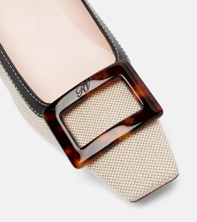 Roger Vivier Belle Vivier 45 Canvas Pumps In Neutral