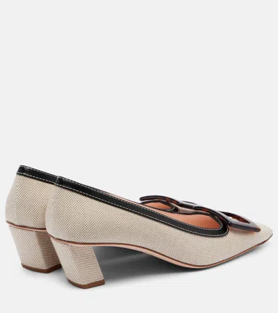 Roger Vivier Belle Vivier 45 Canvas Pumps In Neutral
