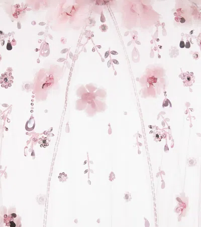 Tutu Du Monde Floral-appliqué Sequined Cape In Pink
