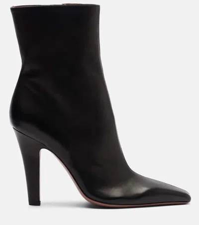 Paris Texas Belle Leather Ankle Boots In Black