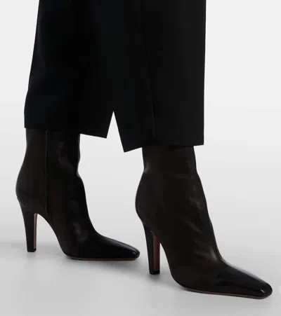 Paris Texas Belle Leather Ankle Boots In Black