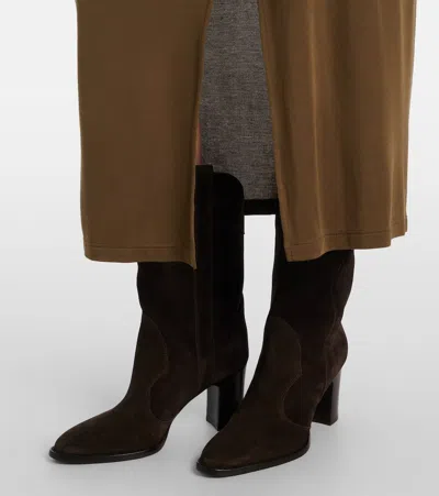 Paris Texas Belle Suede Ankle Boots In Brown