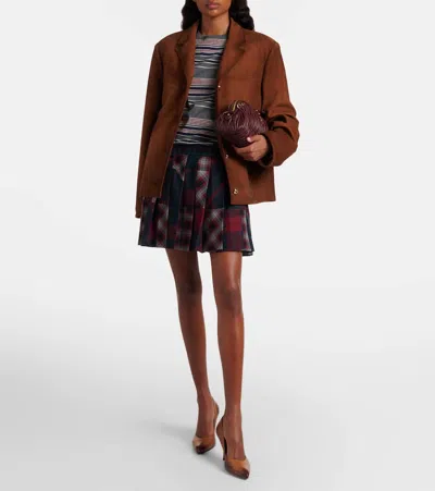 Miu Miu 85 Leather Pumps In Brown