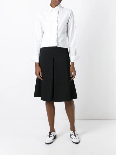 Shop Maison Margiela Ruffled Placket Shirt - White