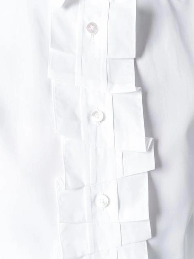 Shop Maison Margiela Ruffled Placket Shirt - White