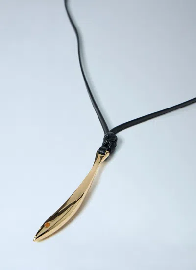 Bottega Veneta Women Sardine Leather Necklace In Black