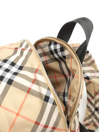 Burberry Check Pattern Backpack With Front Pocket In Multi