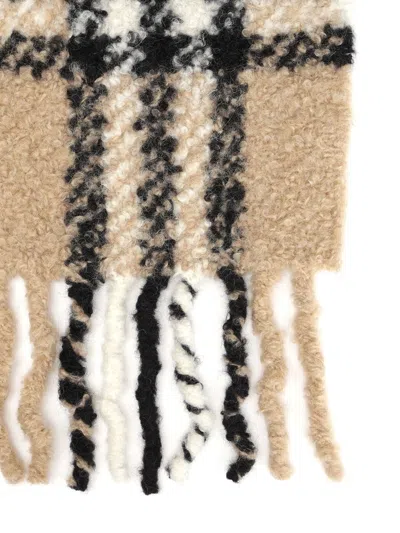 Burberry Women Check Alpaca And Wool Blend Bouclé Scarf In Neutral