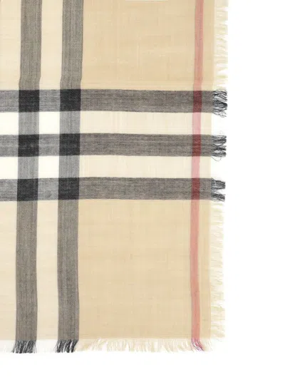 Burberry Wool And Silk Scarf Scarves And Foulards Multicolor In Brown