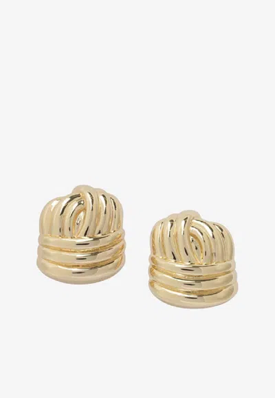 Self-portrait Knot Stud Earrings In Gold