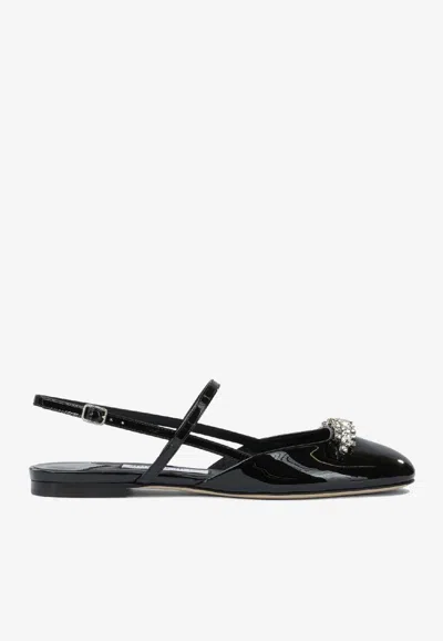 Jimmy Choo Belinda Slingback Flats In Black