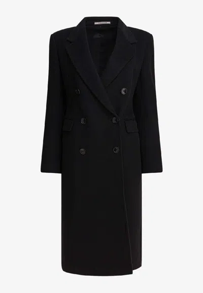 Tagliatore Structured Double-breasted Jacket With Flap Pockets In Black