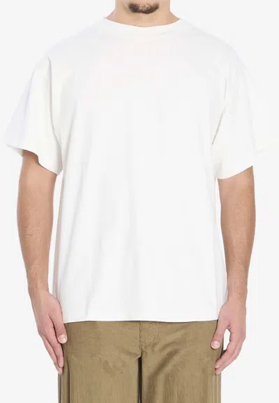 The Row Boxy Cut Cotton T-shirt With Short Sleeves In White
