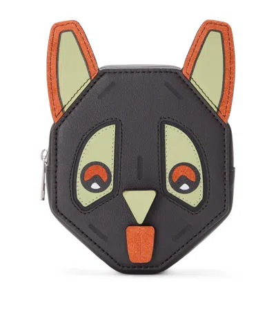 Loewe X Louis Wain Leather Futurist Cat Coin Purse In Brown