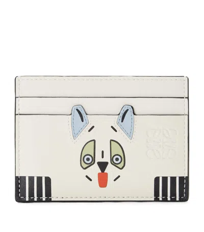 Loewe X Louis Wain Leather Futurist Cat Card Holder In Blue