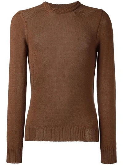 Maison Margiela Loose Knit Detail Sweater - Brown